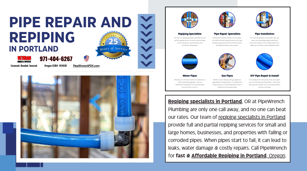 Repipe Portland Oregon Remodeling Plumbing Contractors