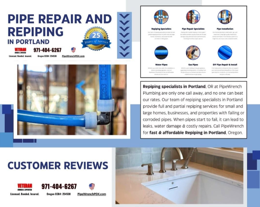 Repiping Specialists Portland: Plumbing Remodel Contractors in Oregon
